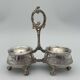 Saliere pepper metal silver Louis XV-XVl style rich ornamentation