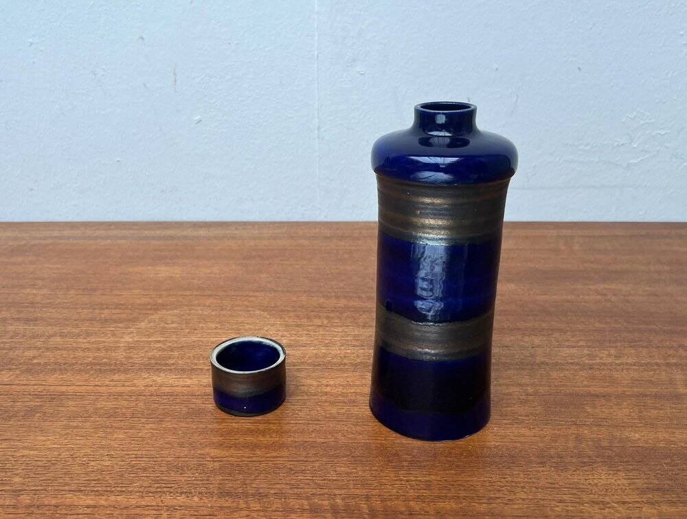 Mid-century German studio pottery bottle vase with lid by Cornelsen Kindermann, 1960s.