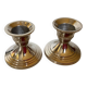Pair of small silver metal candlesticks