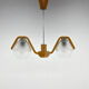 Mid-century Wood & Glass Chandelier by Dřevo Humpolec, 1960's