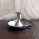 Pewter hand candle holder