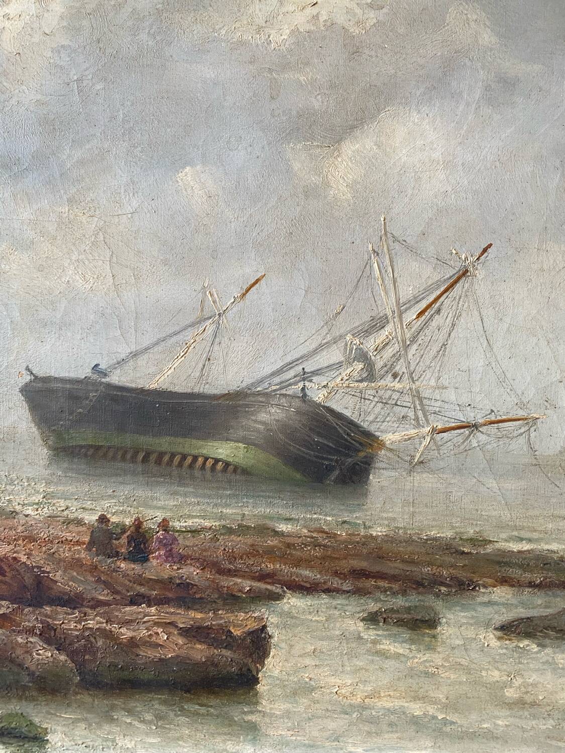 Signed stranded boat from 1886