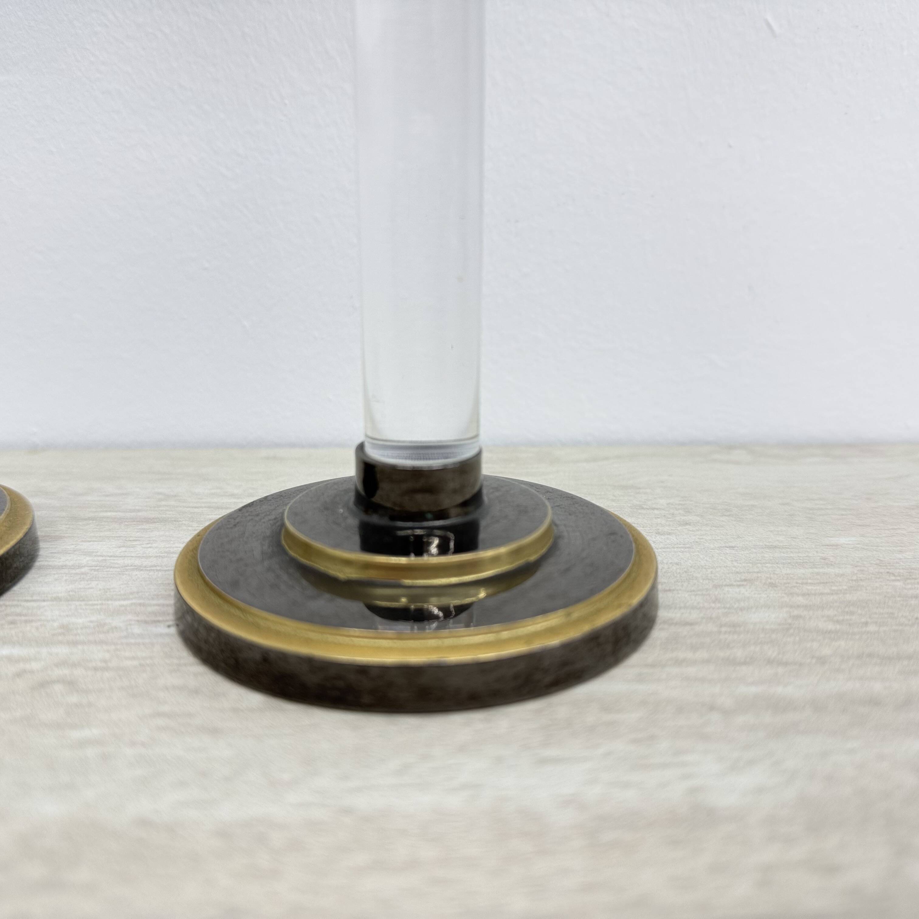 Set of 2 Caravell lucite candle sticks, 1970’s
