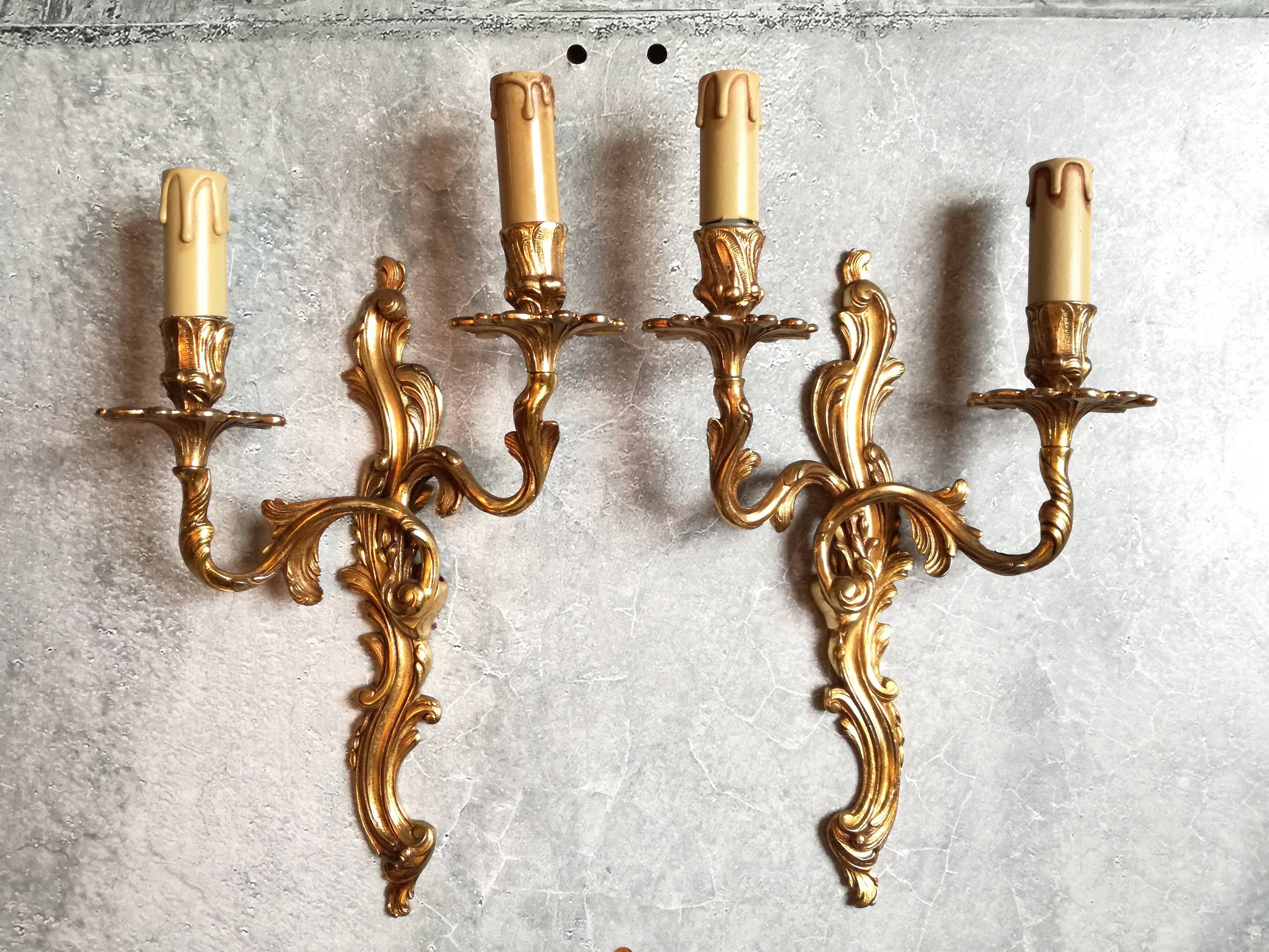 Pair of bronze sconces