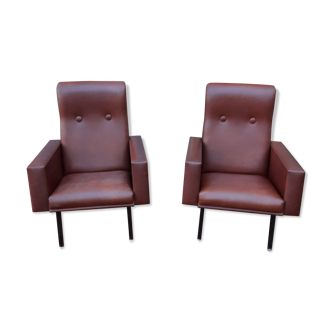 Pair of skai armchairs in the year 50