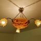 Art Deco pendant light in alabaster marble and bronze,1920s