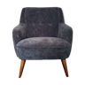 50 60s grey velvet armchair