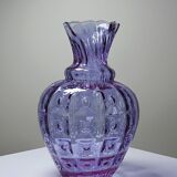 Empoli vase in Alexandrite glass, transitioning from blue to pink, large textured model from the years.
