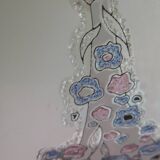 Gold metal pendant lamp and Murano glass panels by Eglo Leuchten Austria 1970