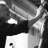 Brutalist sculptural floor lamp by Albano Poli for Poliarte 1970s