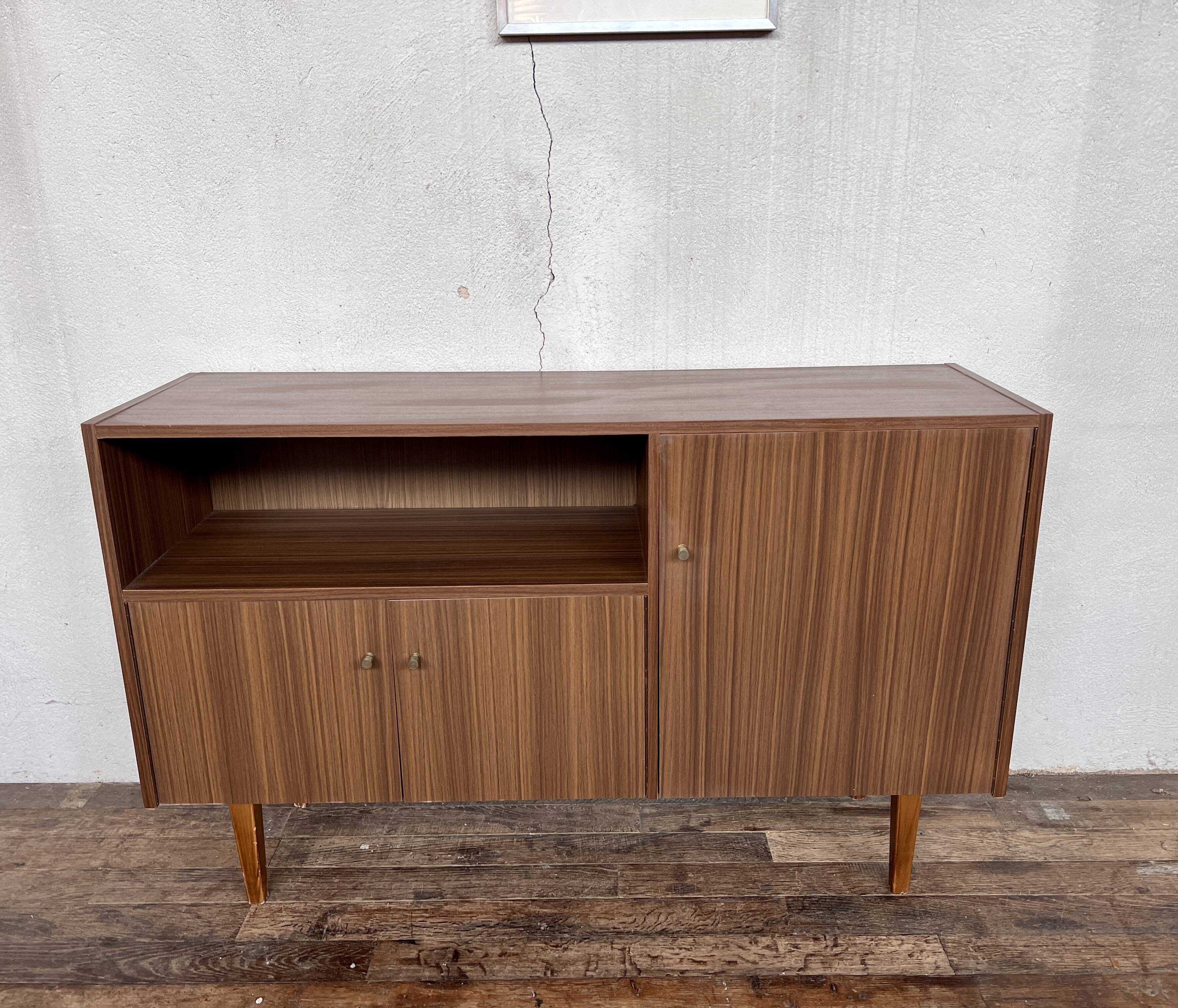 Vintage sideboard, formica spindle feet, 1960