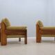 Mobil Girgi walnut wood armchairs 1970s, set of 2