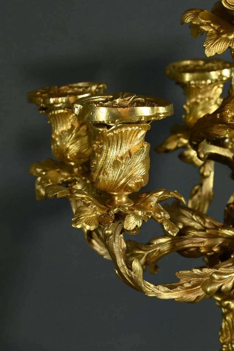 Bronze Candelabra, after J-A. Meissonnier, Rococo style, Napoleonic era