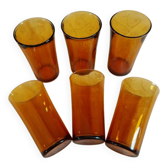 Large vintage Duralex orangeade glasses