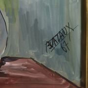 Aquarelle 'Vase au Bouquet 1967' signé de BUAZAUX