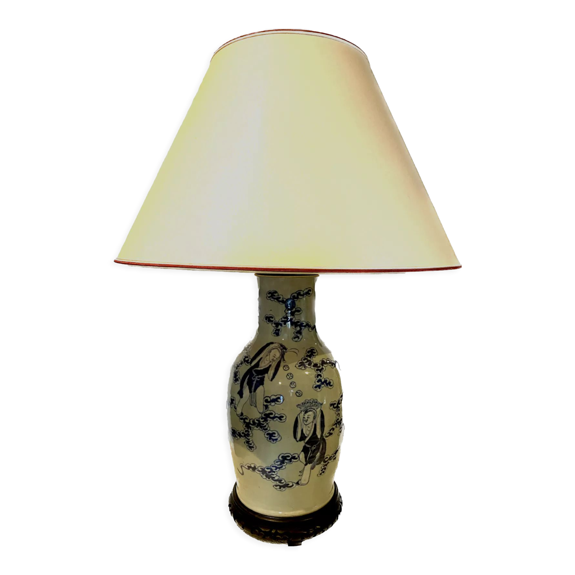 Lamp Porcelain with Chinese decoration XX century