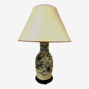 Lampe Porcelaine a décor chinoisant XX siècle