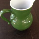Pitcher ball in glazed green ceramic vintage 60s-70s