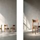 Ensemble de 4 chaises de salle à manger vintage mi-siècle danoise modernes en hêtre et teck.