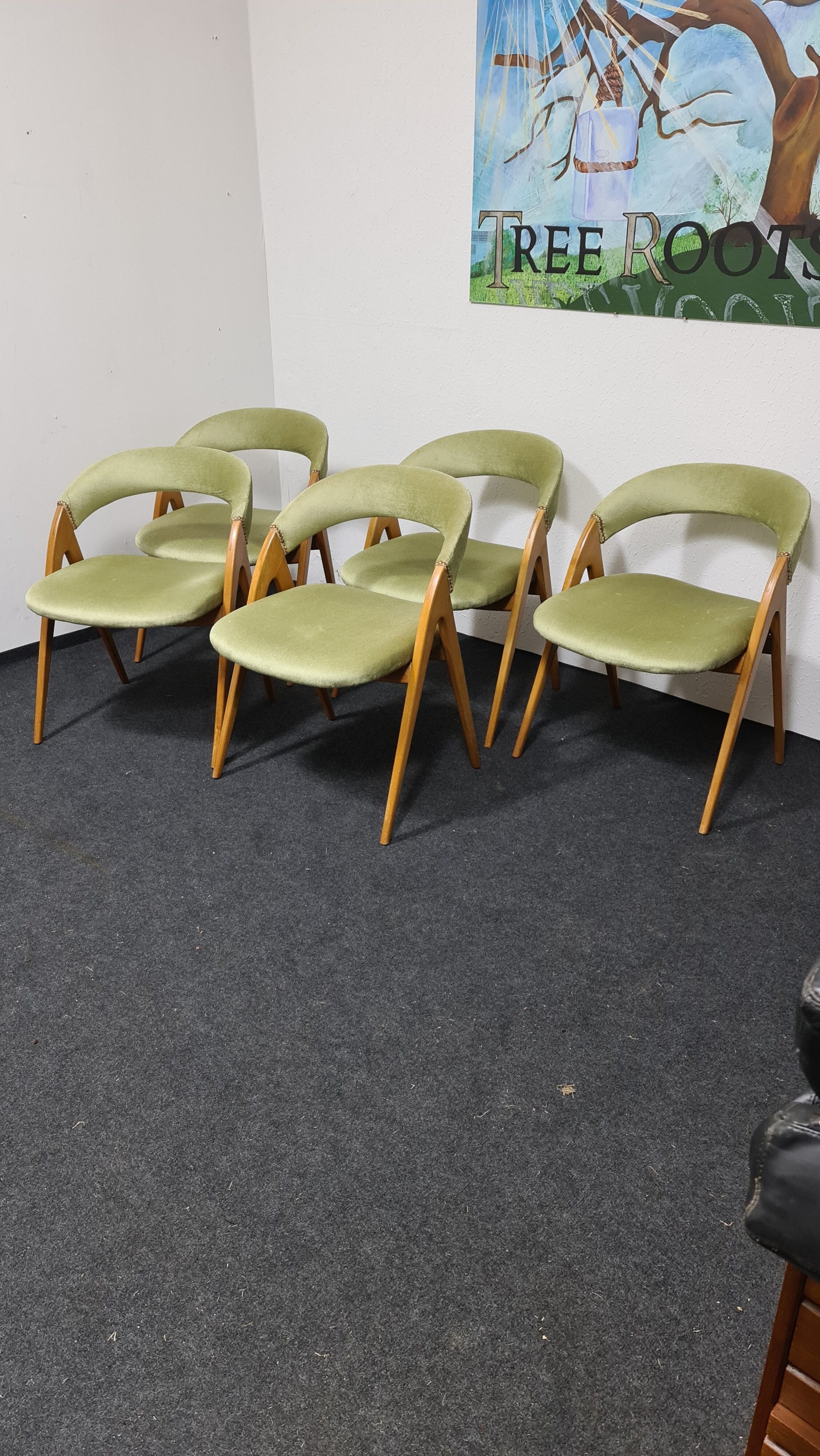 Set of 5 vintage WK mobel dining chairs