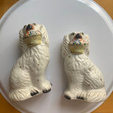 🐶 Pair of Staffordshire earthenware dogs