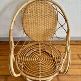 1960 vintage bamboo rattan armchair