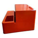 Ozoo Space Age orange bench chest, design by Marc Berthier, 1970s.