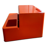 Ozoo Space Age orange bench chest, design by Marc Berthier, 1970s.