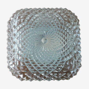 Vintage transparent domed glass square ceiling lamp