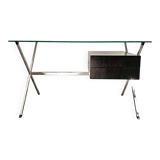 Chrome desk, glass and wood by Franco Albini for Knoll International.