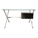 Chrome desk, glass and wood by Franco Albini for Knoll International.