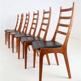 Set of 6 Korup Stolefabrik teak chairs in the style of Kai Kristiansen