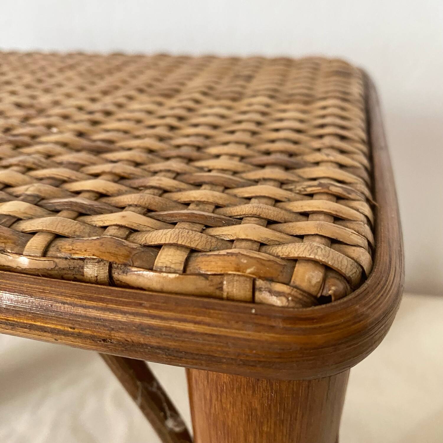 Vintage rattan low stools