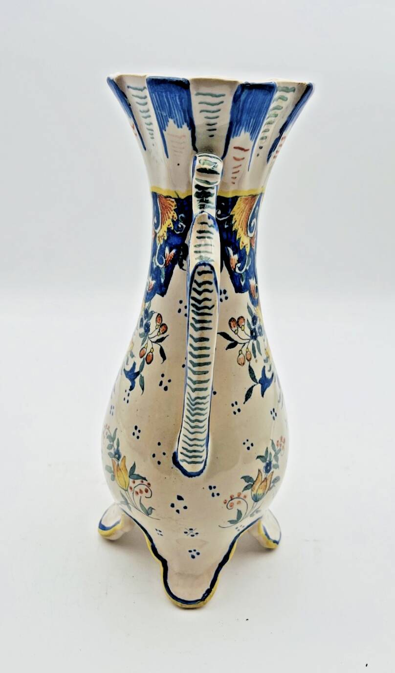 Small vase with floral decoration from Rouen