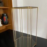 Vintage metal and glass side table