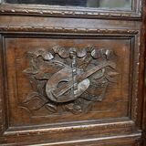 Renaissance style hunting lodge library in carved oak circa