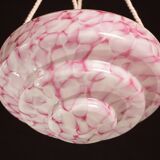 Pink Art Decò Vintage Glass Chandelier, 1950