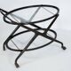 Ebonized Wood and Glass Bar Cart by Cesare Lacca, Italy 1950s