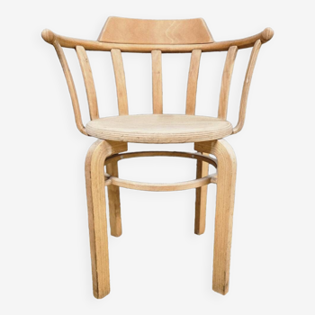 Chaise fauteuil de bureau bois courbé 1970