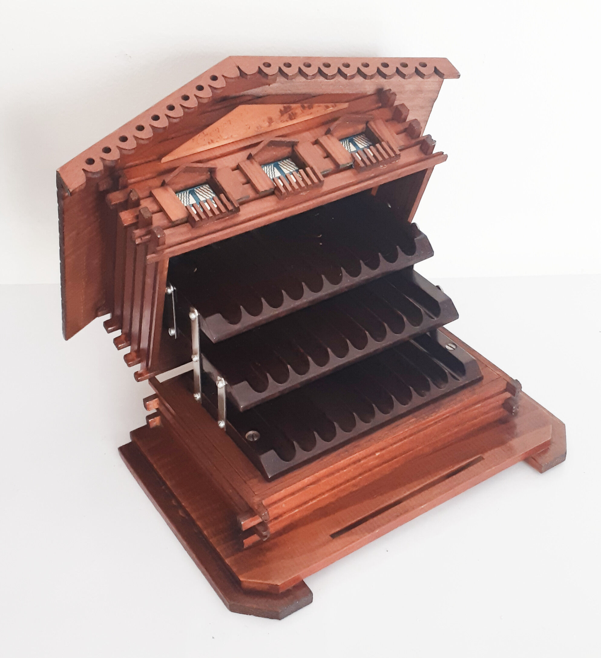 Swiss wooden chalet cigarette storage, mountain chalet