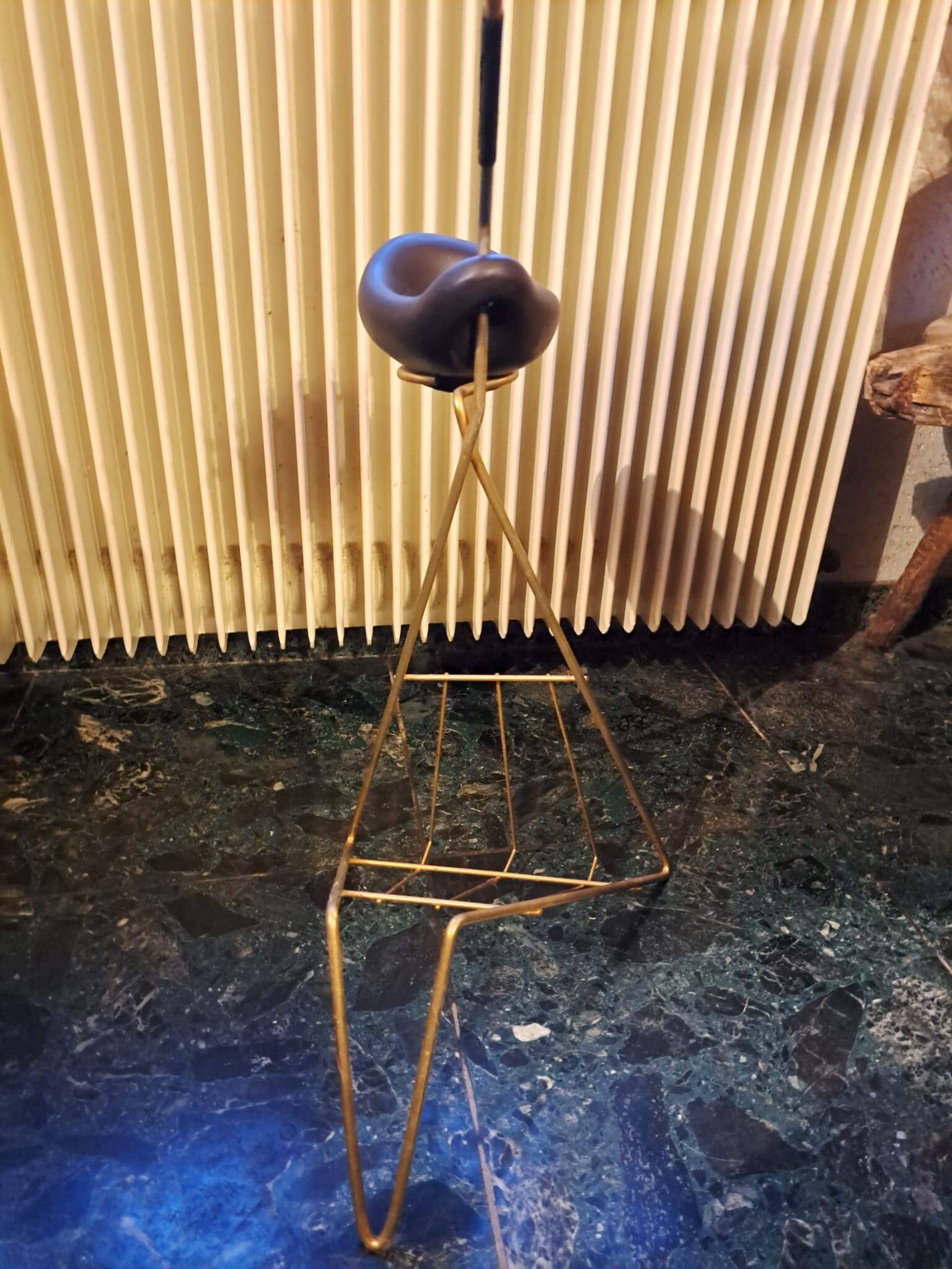 Newspaper rack/ashtray attributed to Georges Jouve for Marcel Asselbur