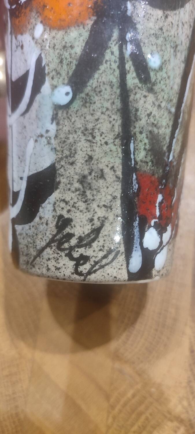Paire de mugs en céramique vintage signés numérotés
