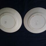 2 flat plates faïence du rhône aurut brothers model toulouse diam 23 cm