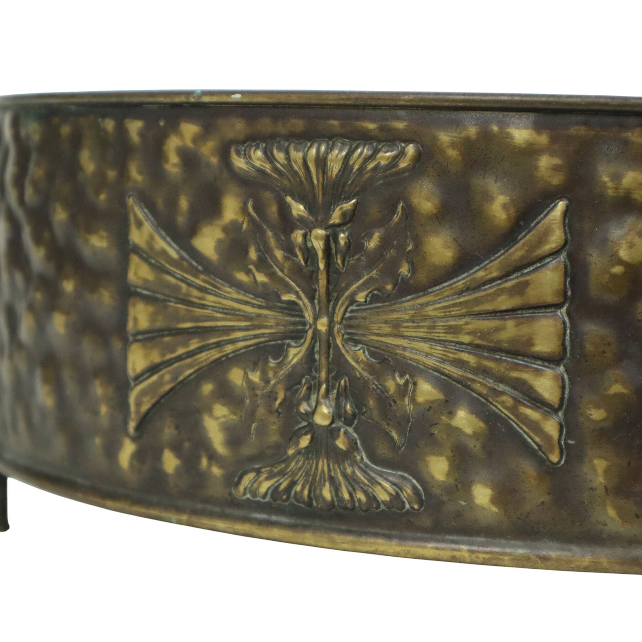 Antique Art Nouveau Brass Jardinière Planter