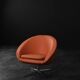Vintage Mid-Century Scandinavian Modern Space Age Orange Swivel Armchair