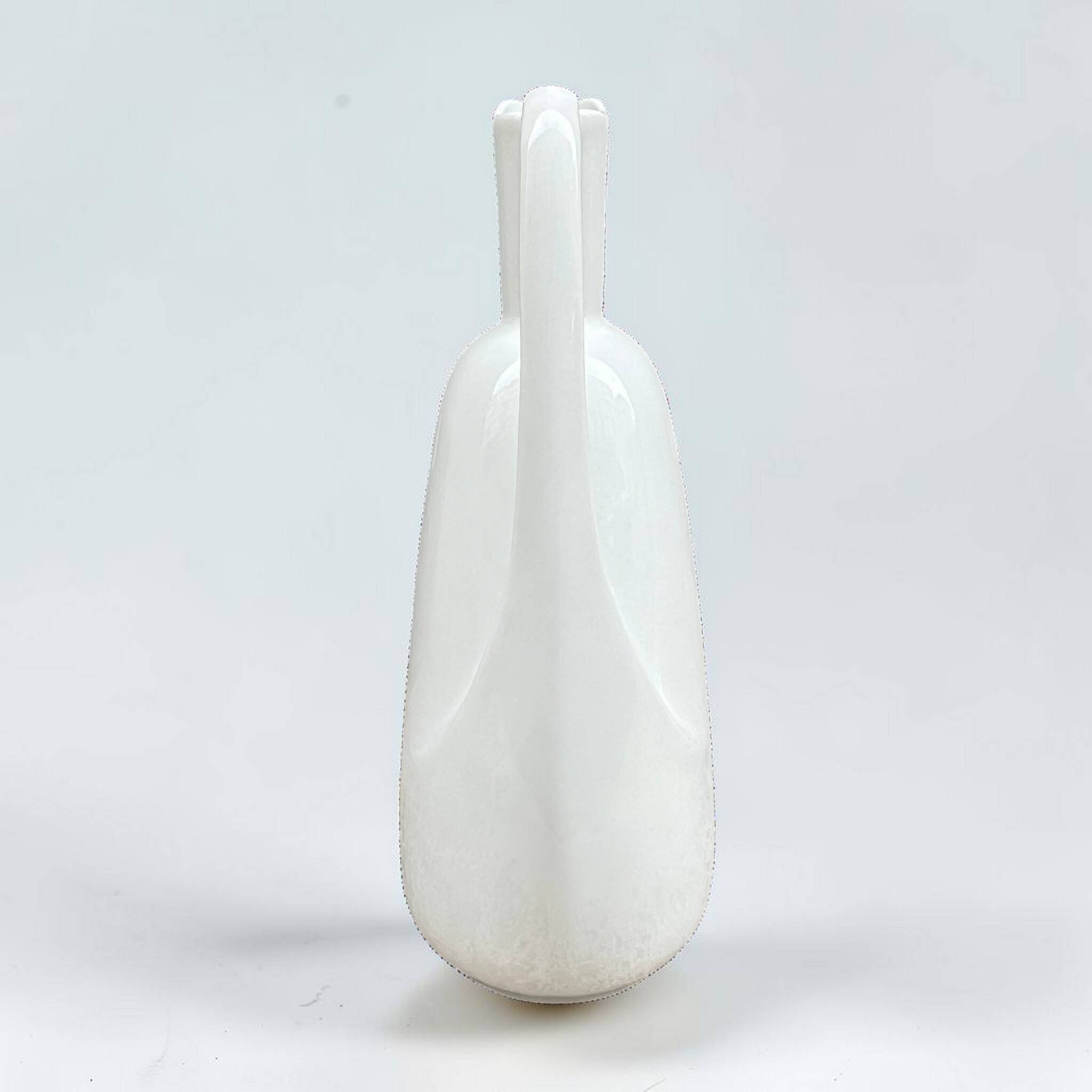 Modernist pitcher in vintage white porcelain water carafe in porcelain.