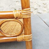 Rattan and bamboo bedside table