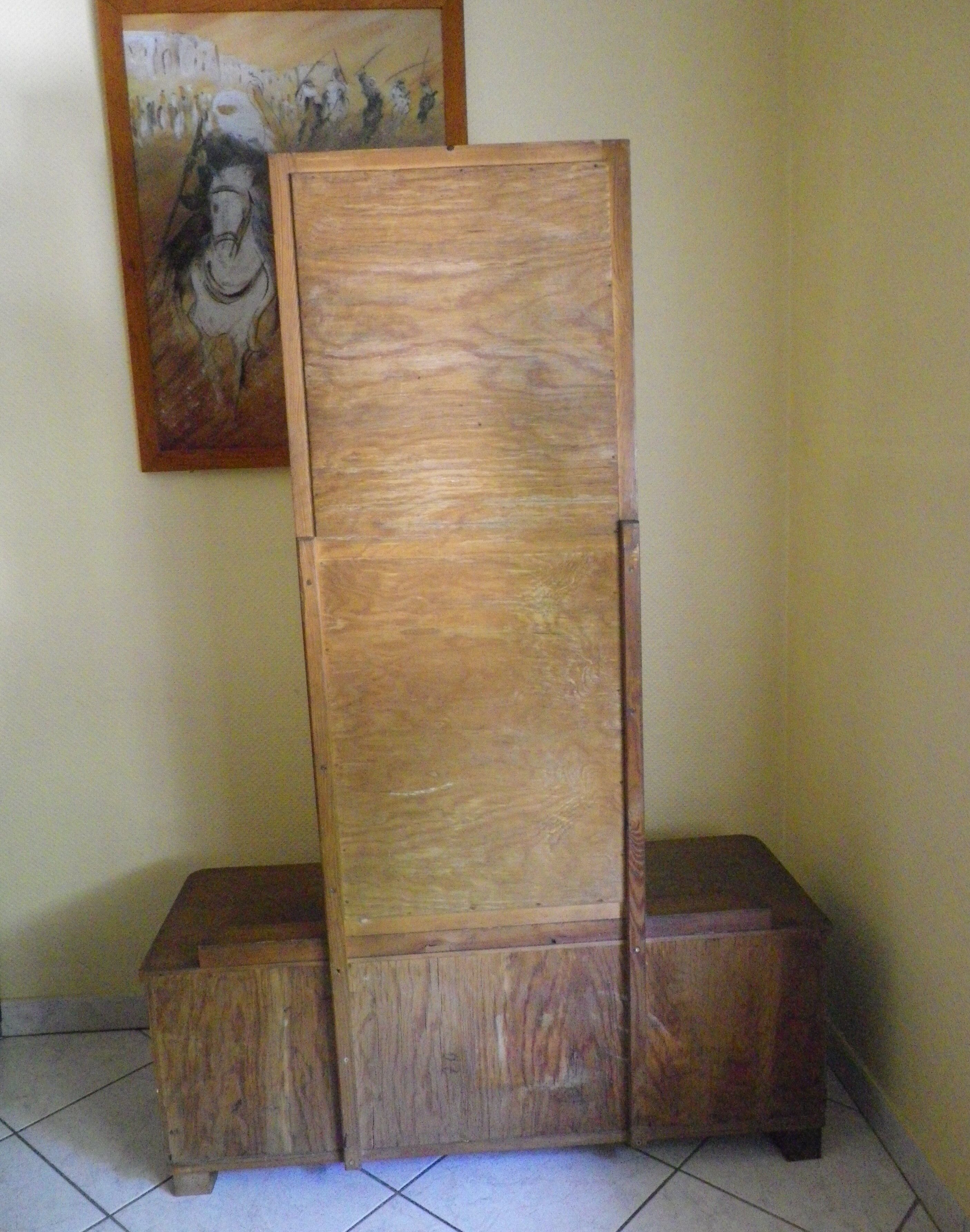 Art deco boat dressing table with large mirror 1940s