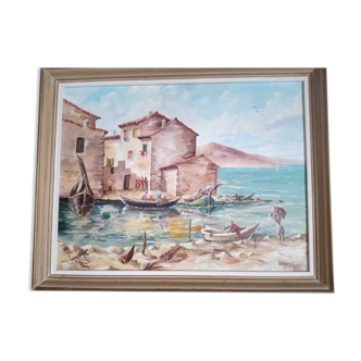 Seascape, oil on canvas signed Benoit and dated 13.5.71