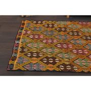 1970s Vintage Turkish Oushak Handmade Wool Cotton Area Rug 127x250